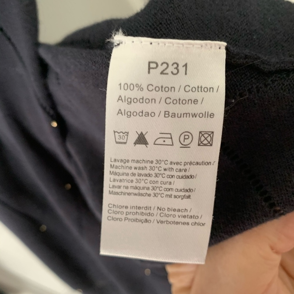 GERARD DAREL CARDIGAN NAVY BLUE WITH SILVER STUDS - Picture 8 of 8